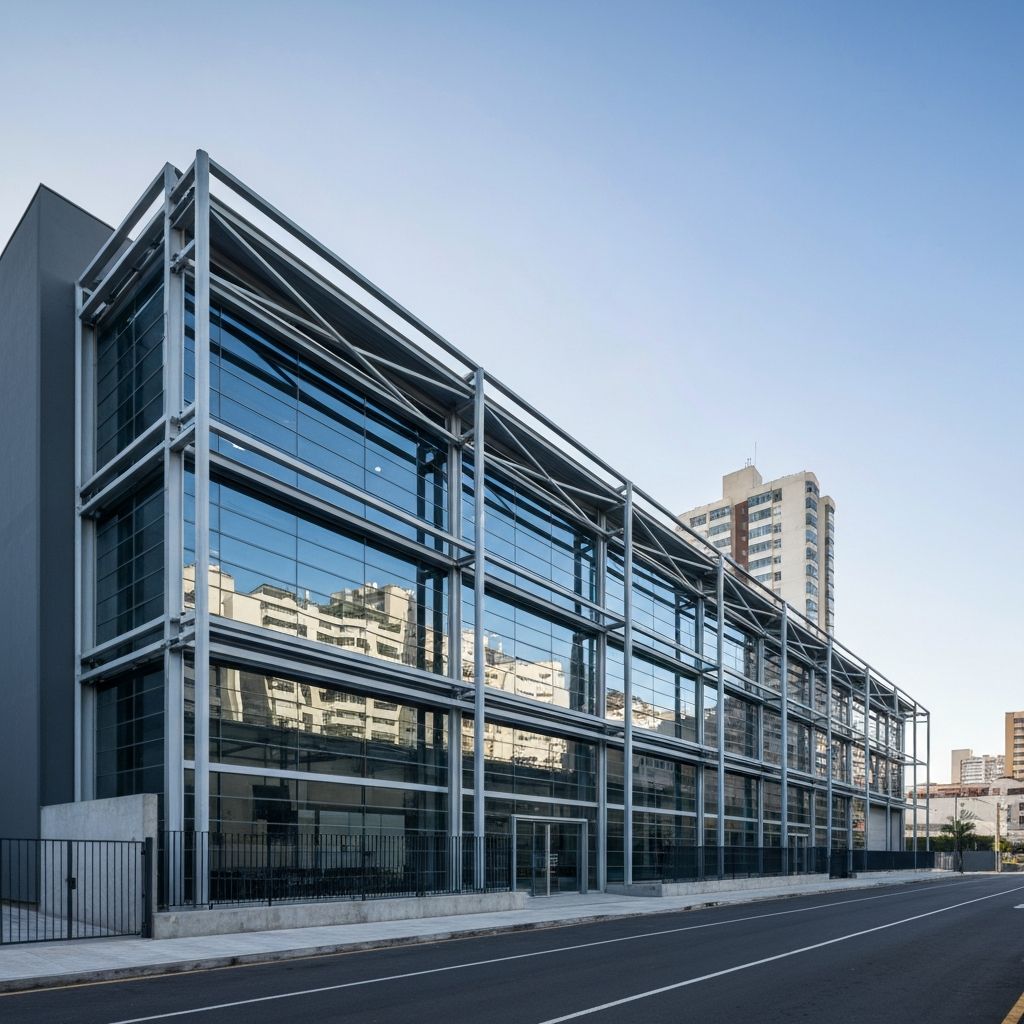 Galpão metálico comercial moderno